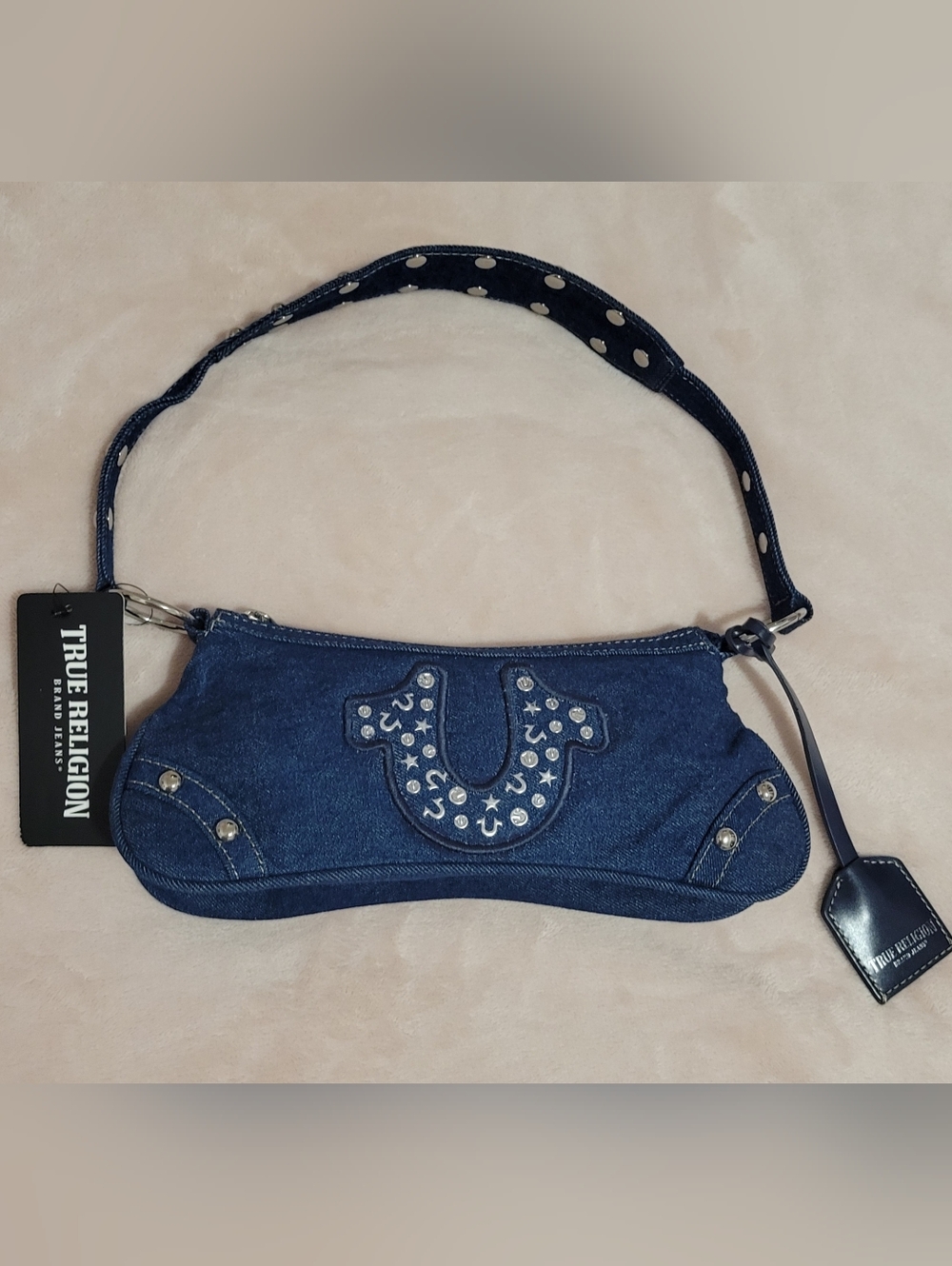 True Religion Women's Denim Shoulder Bag in Dark Blue